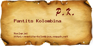 Pantits Kolombina névjegykártya